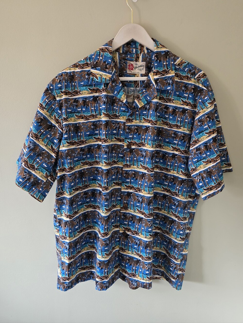 Hilo Hattie L Vintage 90s Eclectic Resortwear Luao Hawaiian Button Down Shirt
